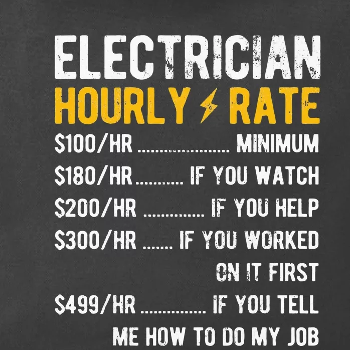 Hourly Rate Electricity Electrician Zip Tote Bag