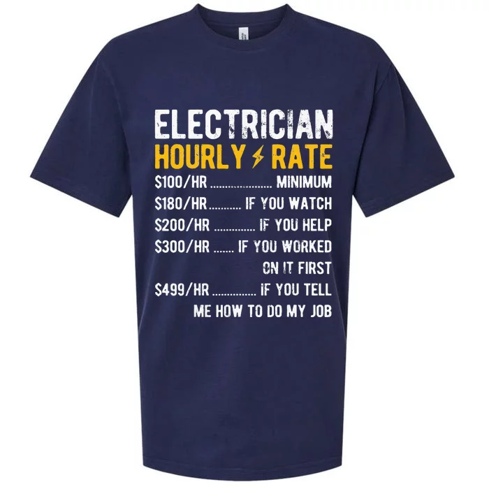 Hourly Rate Electricity Electrician Sueded Cloud Jersey T-Shirt