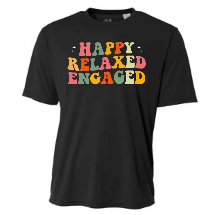 Happy Relaxed Engaged ABA Behavior Analyst Special Education Cooling Performance Crew T-Shirt