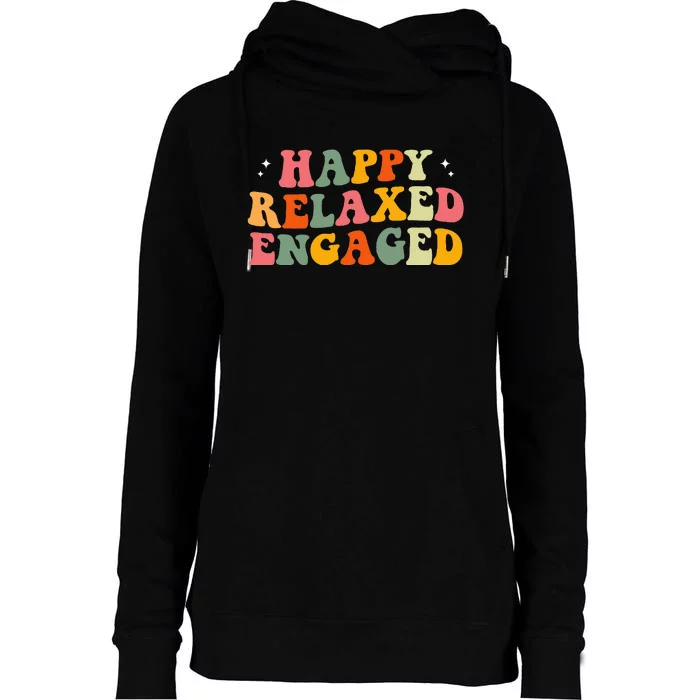 Happy Relaxed Engaged ABA Behavior Analyst Special Education Womens Funnel Neck Pullover Hood