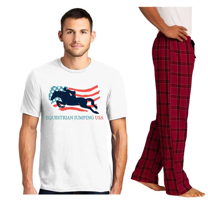 Horse Rider Equestrian Jumping Usa Team Coach American Flag Pajama Set