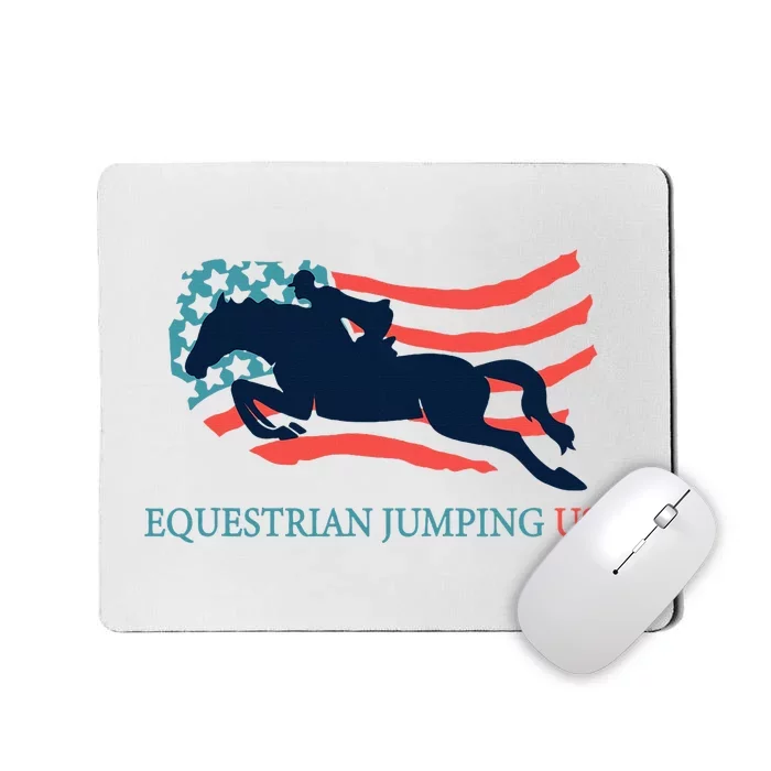 Horse Rider Equestrian Jumping Usa Team Coach American Flag Mousepad