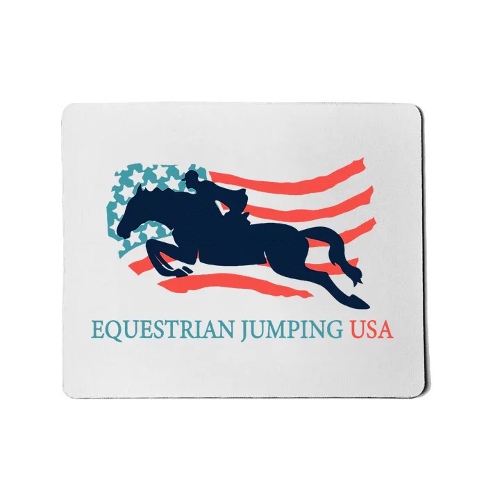 Horse Rider Equestrian Jumping Usa Team Coach American Flag Mousepad