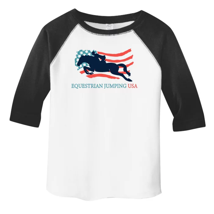 Horse Rider Equestrian Jumping Usa Team Coach American Flag Toddler Fine Jersey T-Shirt