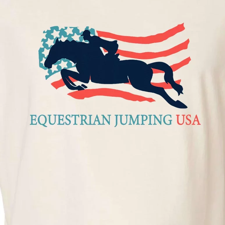 Horse Rider Equestrian Jumping Usa Team Coach American Flag Garment-Dyed Women's Muscle Tee