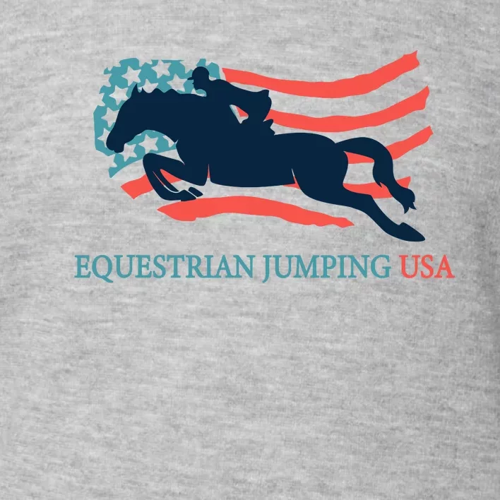 Horse Rider Equestrian Jumping Usa Team Coach American Flag Toddler Sweatshirt