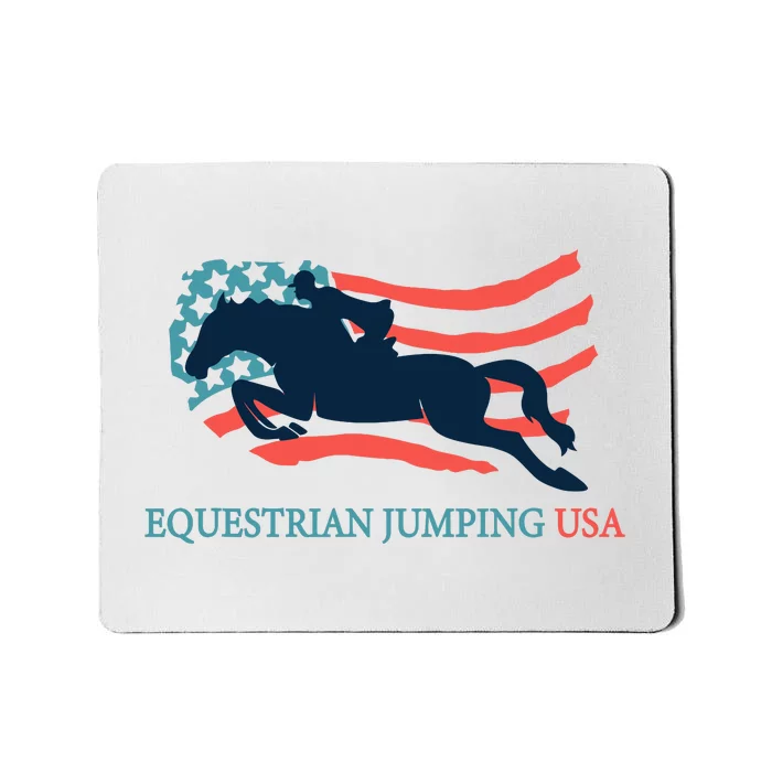 Horse Rider Equestrian Jumping Usa Team Coach American Flag Mousepad