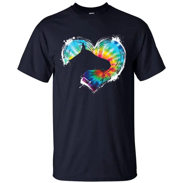 Horse Riding Equestrian Horseback Horses Tie Dye Tall T-Shirt