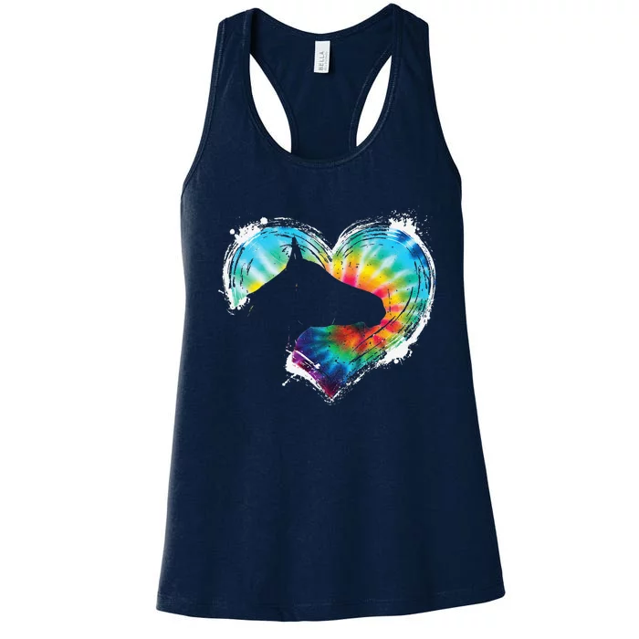 Horse Riding Equestrian Horseback Horses Tie Dye Women's Racerback Tank