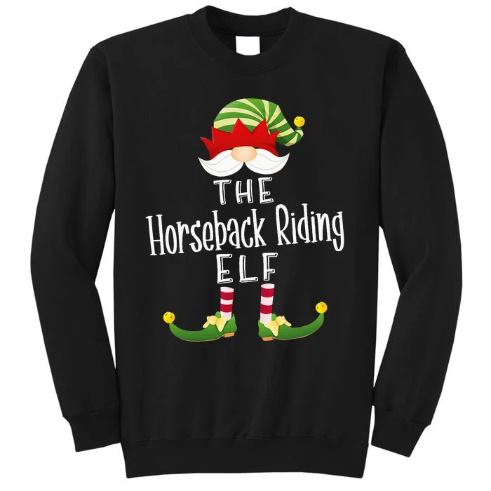 Horseback Riding Elf Group Christmas Funny Pajama Party Tall Sweatshirt