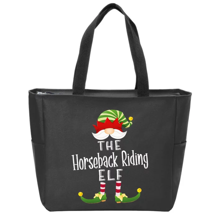 Horseback Riding Elf Group Christmas Funny Pajama Party Zip Tote Bag