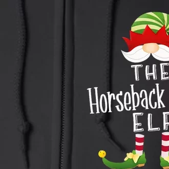 Horseback Riding Elf Group Christmas Funny Pajama Party Full Zip Hoodie