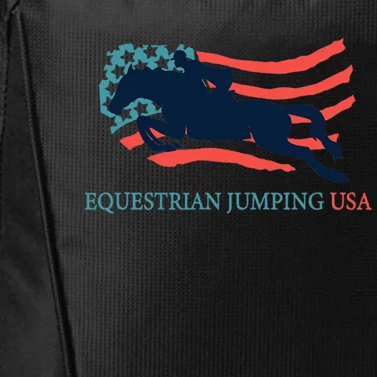 Horse Rider Equestrian Jumping Usa Team Coach American Flag City Backpack