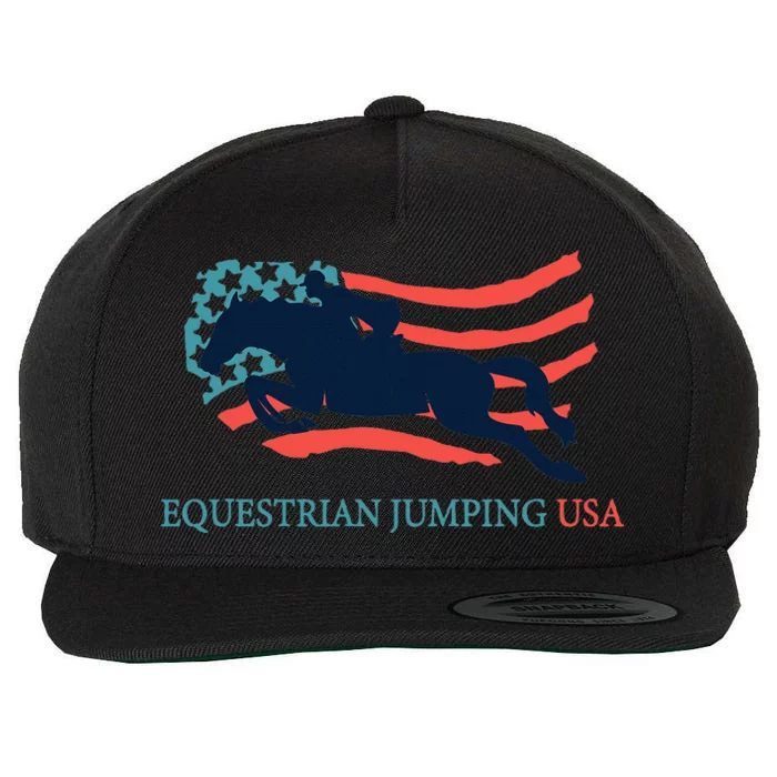 Horse Rider Equestrian Jumping Usa Team Coach American Flag Wool Snapback Cap