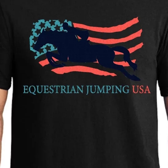 Horse Rider Equestrian Jumping Usa Team Coach American Flag Pajama Set