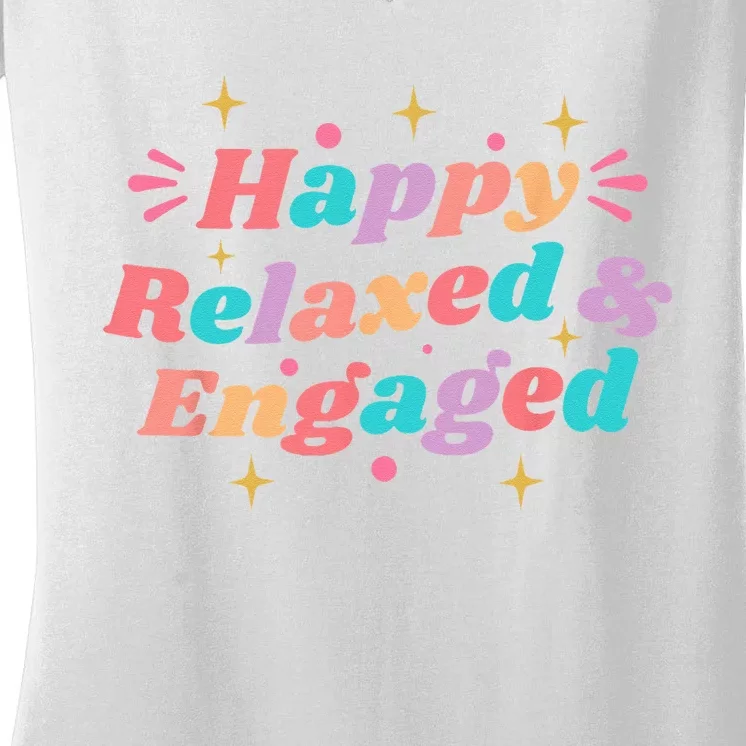 Happy Relaxed & Engaged Fiancée Fiance Couple Engaged Women's V-Neck T-Shirt