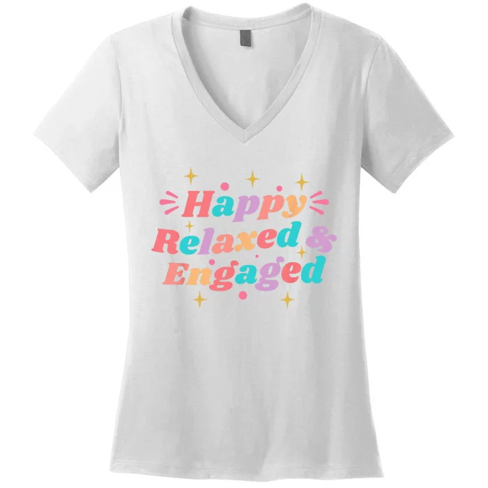 Happy Relaxed & Engaged Fiancée Fiance Couple Engaged Women's V-Neck T-Shirt