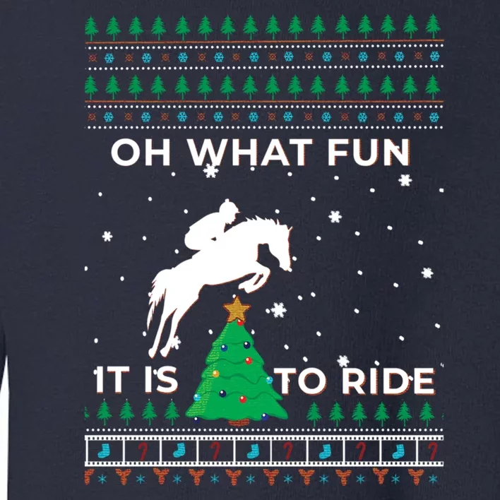 Horse Rider Equestrian Cowboy Ugly Xmas Toddler Sweatshirt