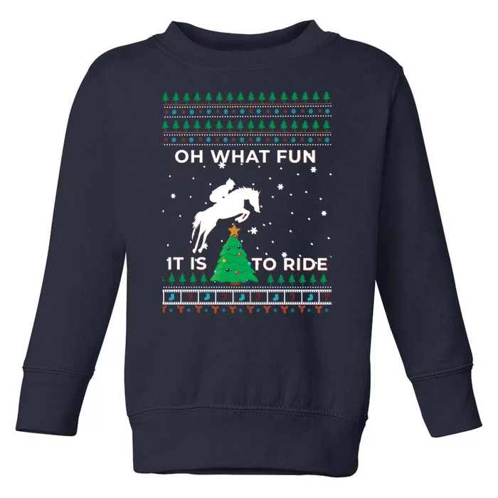 Horse Rider Equestrian Cowboy Ugly Xmas Toddler Sweatshirt