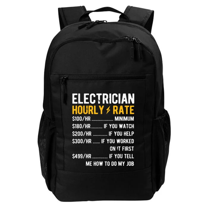 Hourly Rate Electricity Electrician Daily Commute Backpack