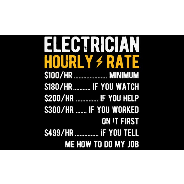 Hourly Rate Electricity Electrician Bumper Sticker