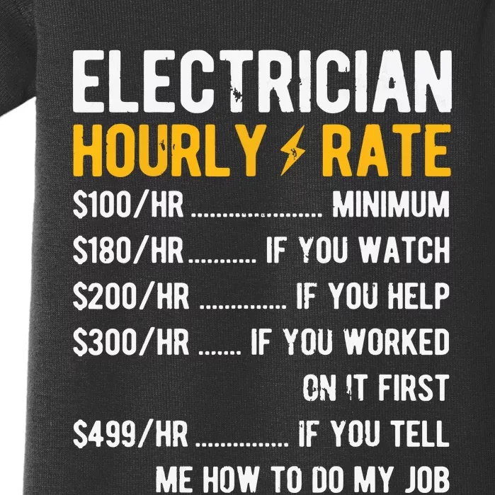 Hourly Rate Electricity Electrician Baby Bodysuit