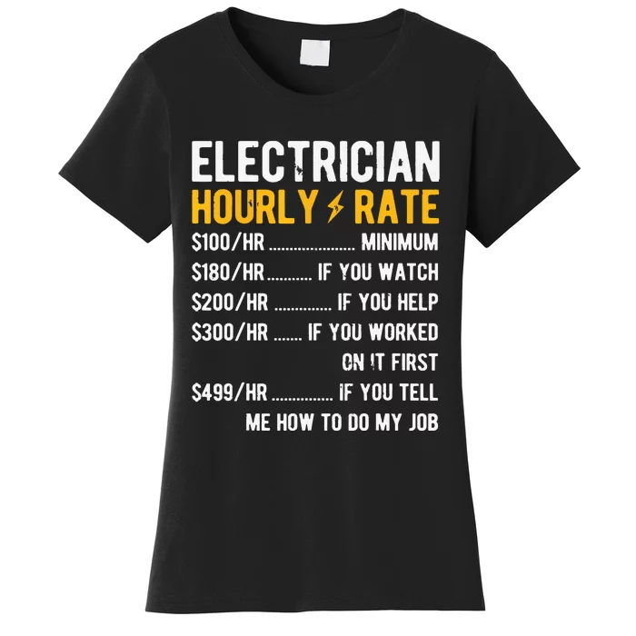 Hourly Rate Electricity Electrician Women's T-Shirt