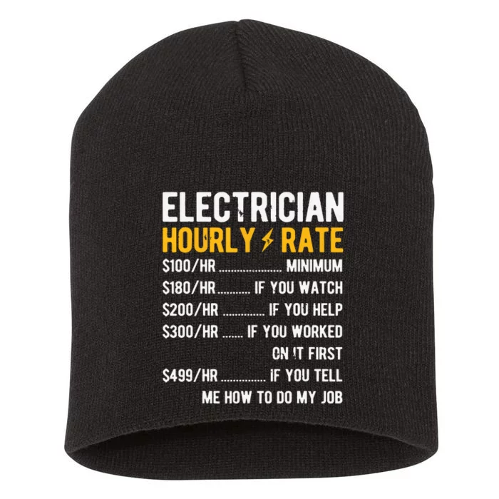 Hourly Rate Electricity Electrician Short Acrylic Beanie