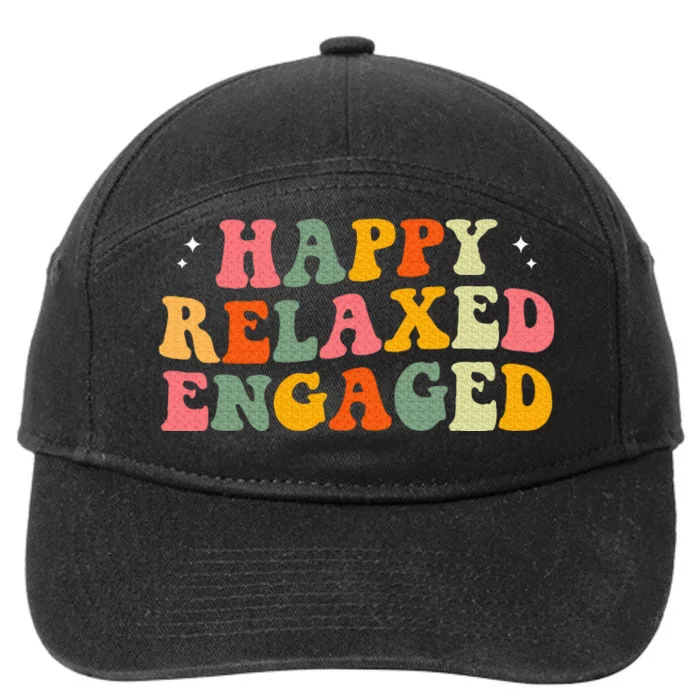 Happy Relaxed Engaged 7-Panel Snapback Hat