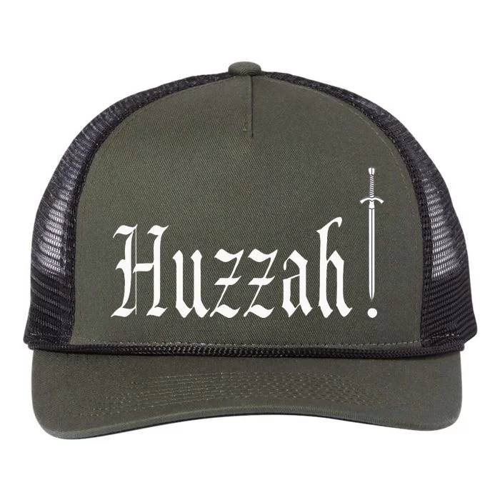 Huzzah Renaissance Faire Renfest Medieval Jousting Festival Retro Rope Trucker Hat Cap