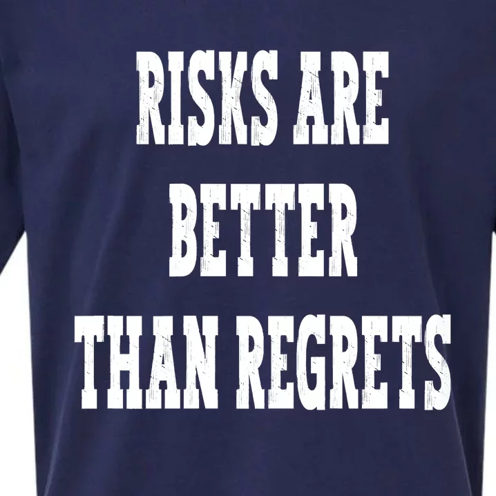 Happy Retro Funny Motivational Risks Are Better Than Regrets Sueded Cloud Jersey T-Shirt