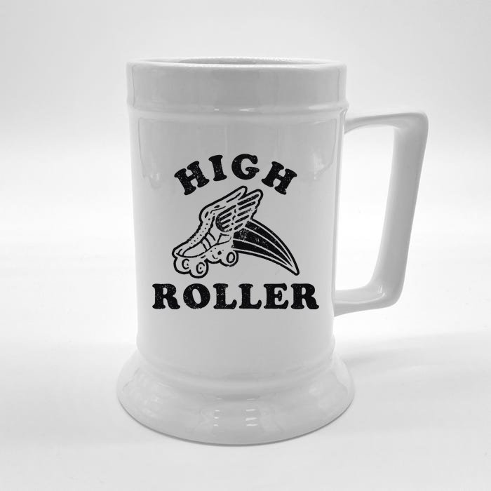 High Roller Funny Roller Skating Meme Front & Back Beer Stein