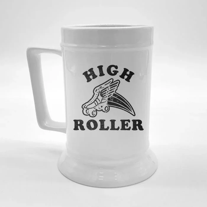 High Roller Funny Roller Skating Meme Front & Back Beer Stein