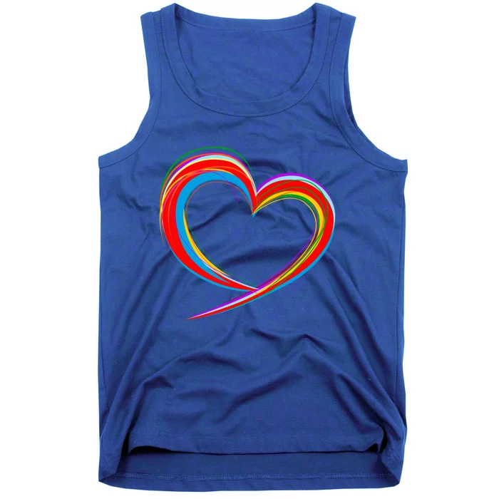 Heart Rainbow Flag Lgbt Gay Les Pride Support Lgbtq Vintage Gift Tank Top