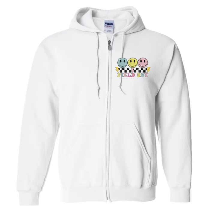 Hippie Retro Field Day Design for Teachers Field Day Full Zip Hoodie