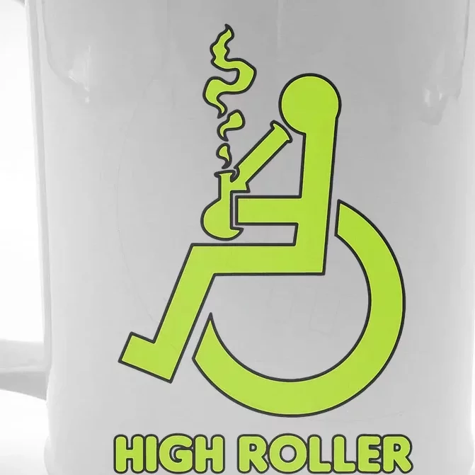 High Roller Funny Joke For People In A Wheelchair Front & Back Beer Stein