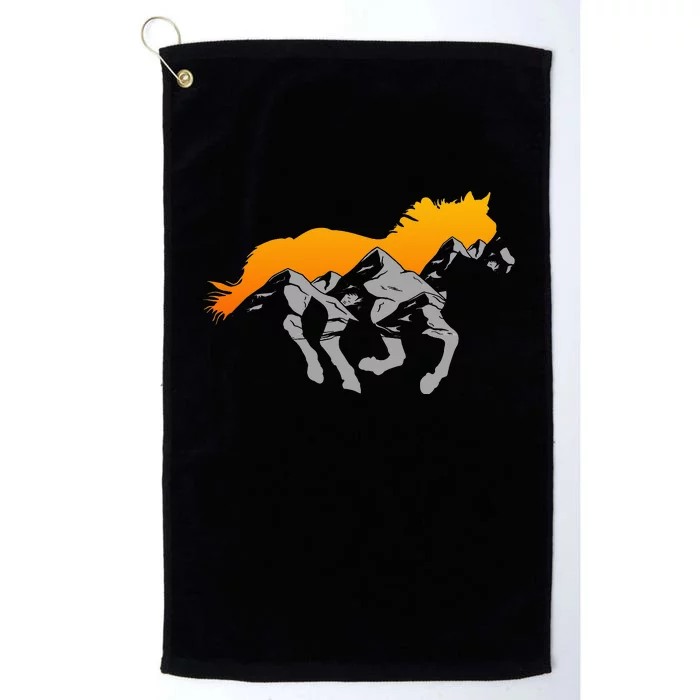 Horse Riding funny Mountain and Horse Platinum Collection Golf Towel