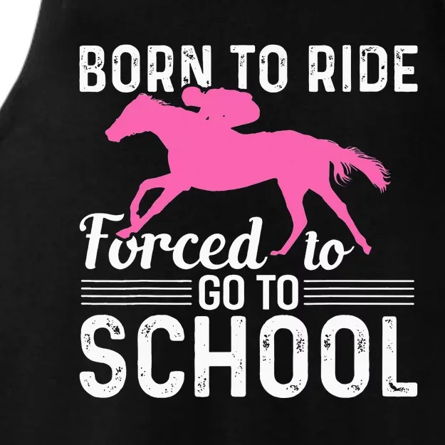 Horseback Riding Funny Horse racing lovers Ladies Tri-Blend Wicking Tank