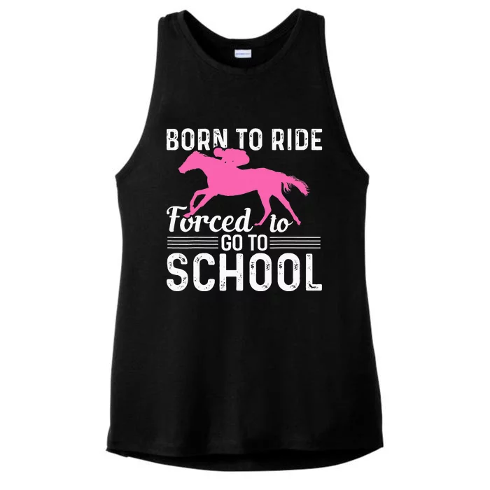 Horseback Riding Funny Horse racing lovers Ladies Tri-Blend Wicking Tank