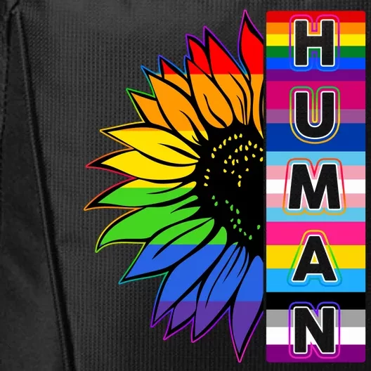 Human Rainbow Flower LGBT Pride City Backpack