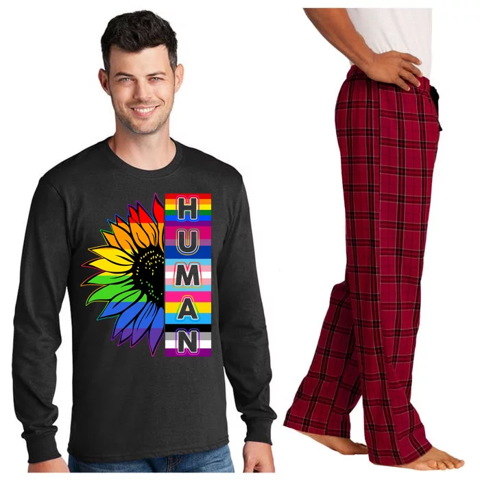 Human Rainbow Flower LGBT Pride Long Sleeve Pajama Set