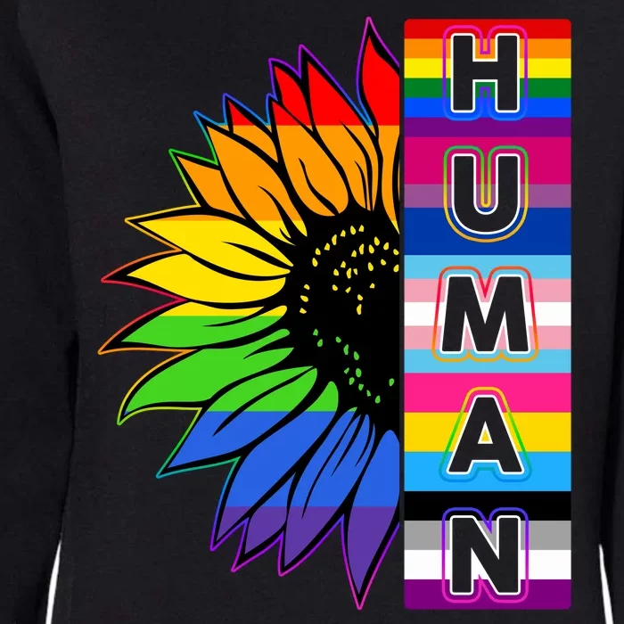 Human Rainbow Flower LGBT Pride Womens California Wash Sweatshirt