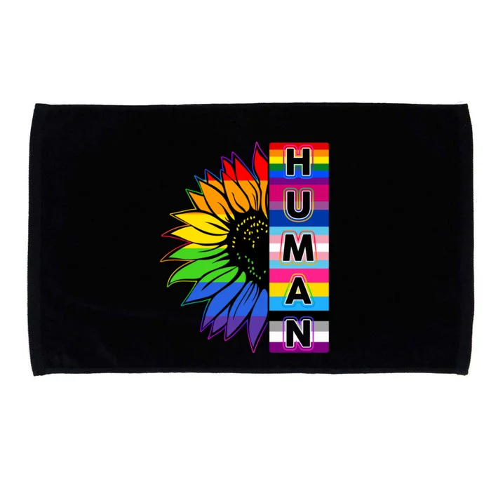 Human Rainbow Flower LGBT Pride Microfiber Hand Towel