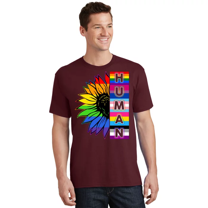 Human Rainbow Flower LGBT Pride T-Shirt