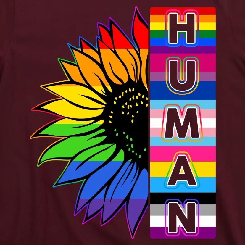 Human Rainbow Flower LGBT Pride T-Shirt