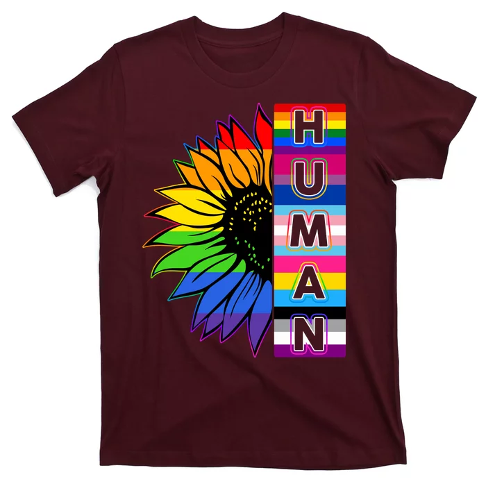 Human Rainbow Flower LGBT Pride T-Shirt