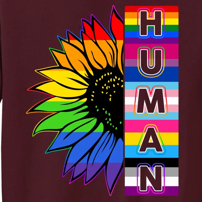 Human Rainbow Flower LGBT Pride Tall Sweatshirt