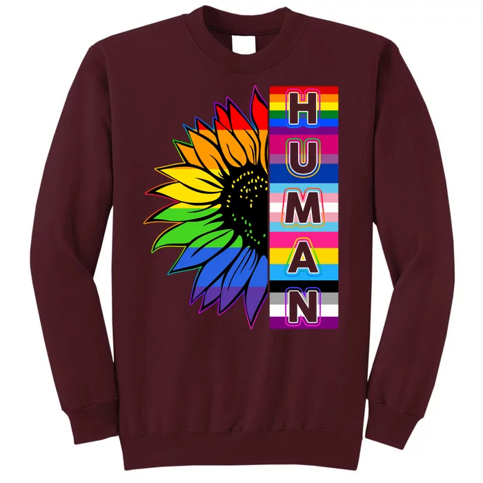 Human Rainbow Flower LGBT Pride Tall Sweatshirt