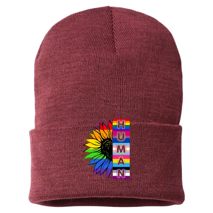 Human Rainbow Flower LGBT Pride Sustainable Knit Beanie