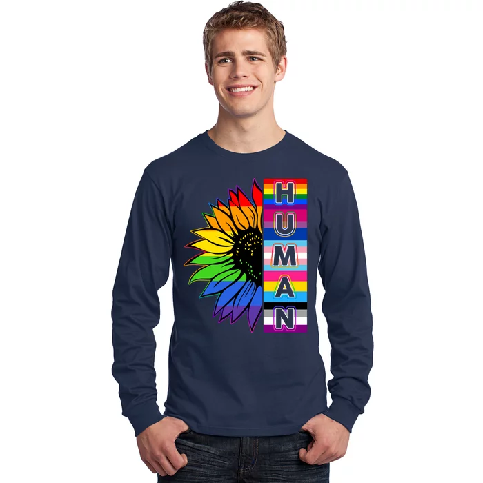 Human Rainbow Flower LGBT Pride Long Sleeve Shirt